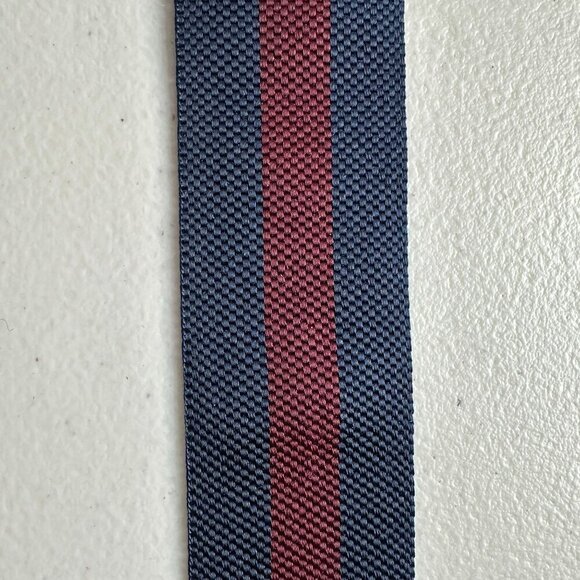 Brooks Brothers Mens Navy Maroon Stripe Adjustable Button Suspender Silk Leather - Picture 6 of 8